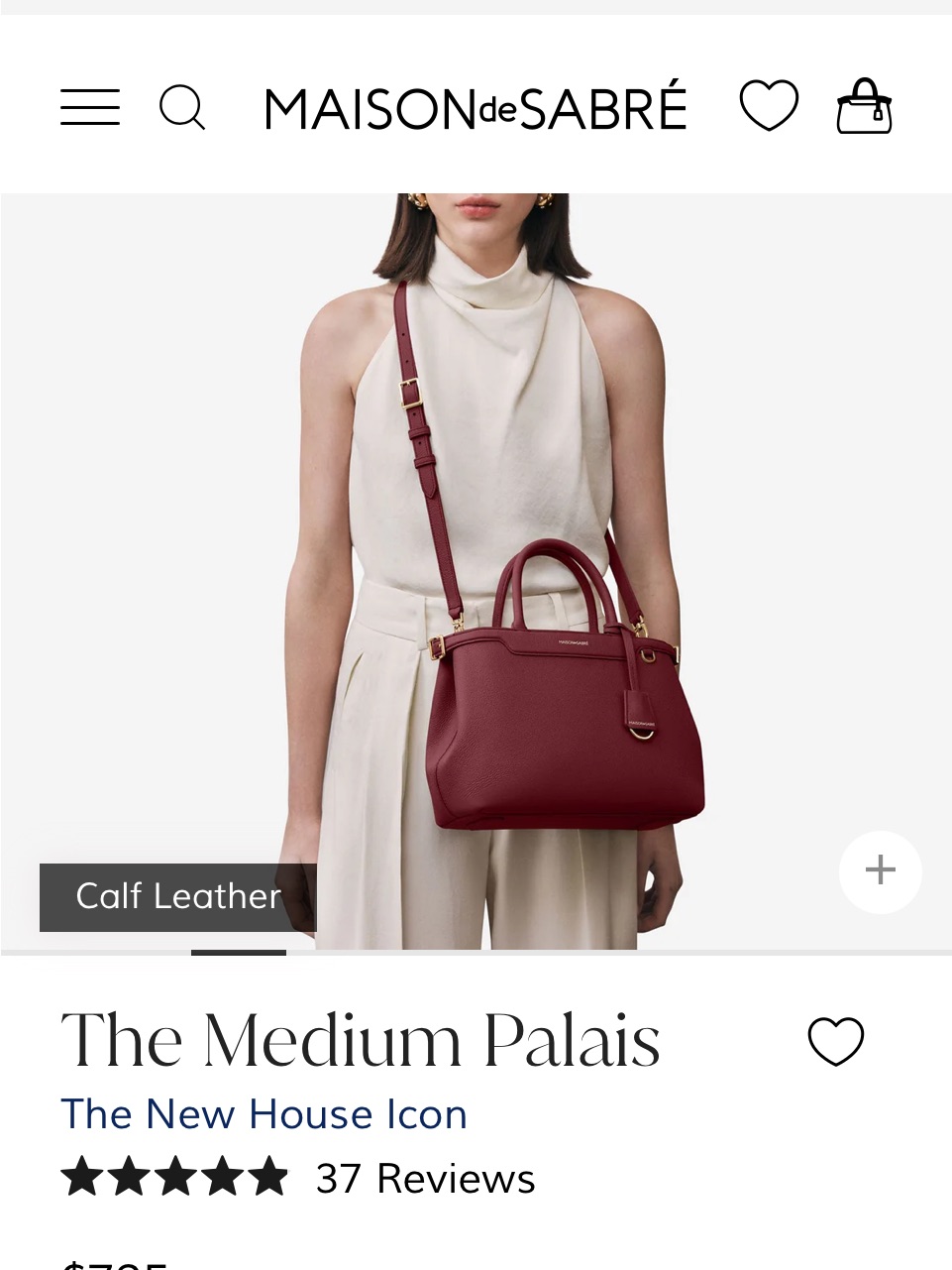 Maison De Sabre Medium Palais Crossbody In Burgundy , Nwt $599